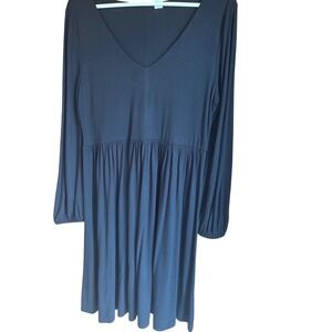 Old Navy Womens Black V-Neck Long Sleeve Empire Waist Jersey Dress Large